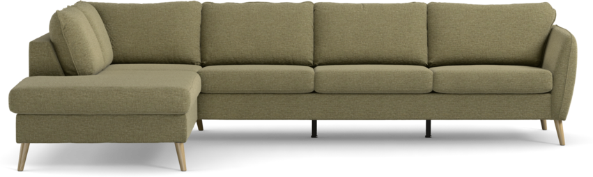 County - 3-sits soffa med divan vänster - Grön