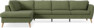 County - 3-sits soffa med divan vänster - Grön