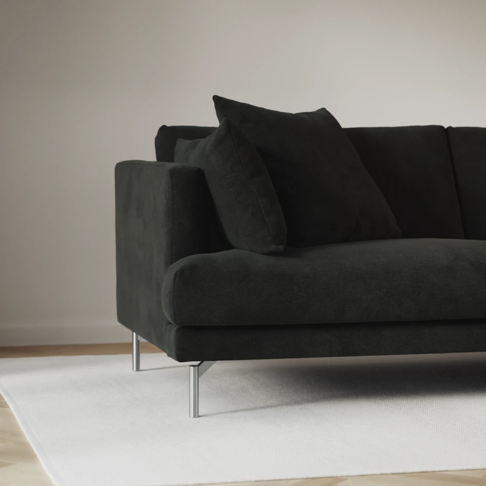 Harper - 4-sits med schäslong XL höger - Svart