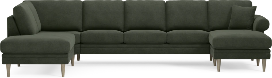 Eden - 3-sits soffa med divan vänster och schäslong höger - Grön