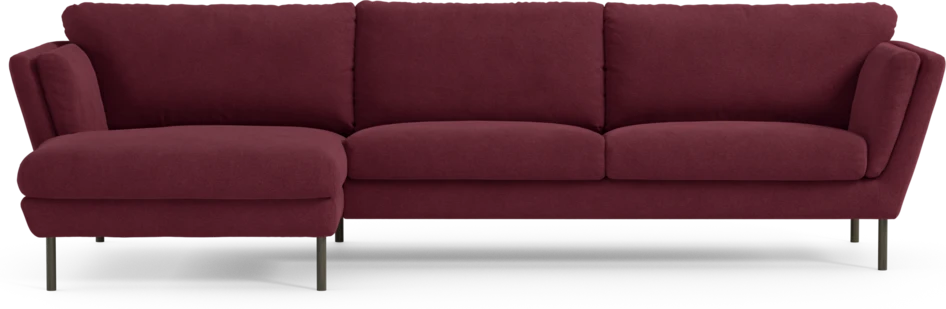 Madison Lux - 3-sits soffa med schäslong vänster - Röd