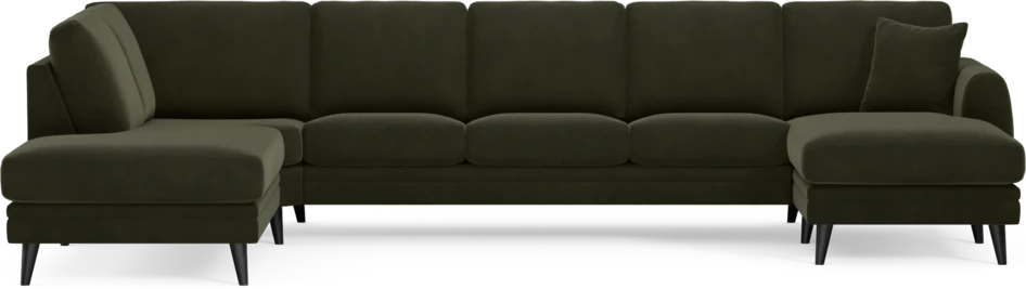 Eden - 3-sits soffa med divan vänster och schäslong höger - Grön