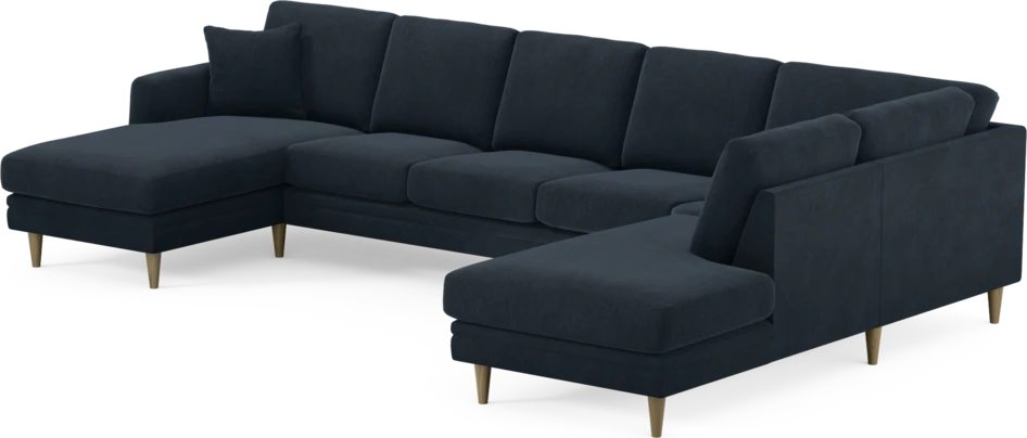 Eden - 3-sits soffa med schäslong vänster och divan höger - Blå