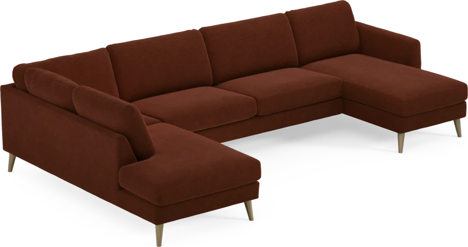 Bridge - 3-sits soffa med divan vänster och schäslong höger - Orange