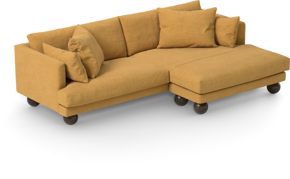 Harper - 4-sits med schäslong XL höger - Gul