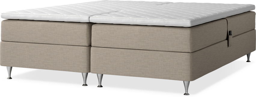 Delux Sense - Ställbar säng, dubbelsäng med bäddmadrass - Beige