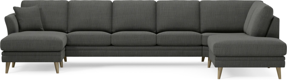 Eden - 3-sits soffa med schäslong vänster och divan höger - Grå