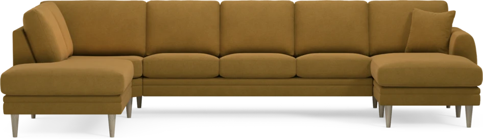 Eden - 3-sits soffa med divan vänster och schäslong höger - Gul