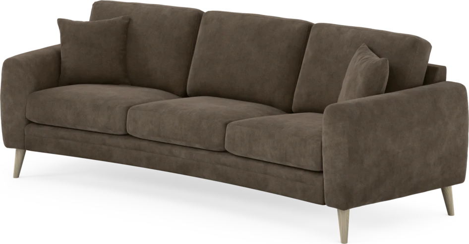 Eden - 3-sits soffa svängd - Brun
