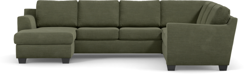 Friday - Hörnsoffa, 3+2-sits med schäslong vänster - Grön