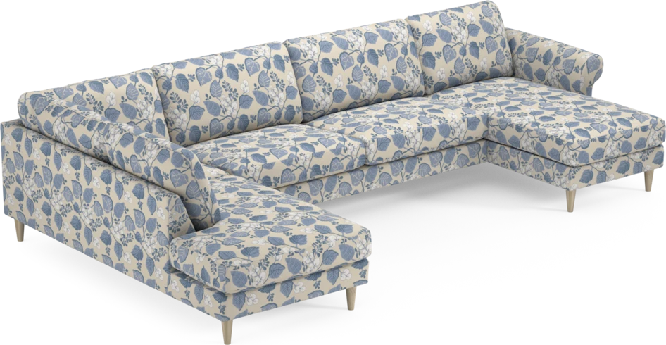 Bridge - 3-sits soffa med divan vänster och schäslong höger - Blå