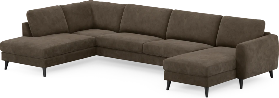 Bridge - 3-sits soffa med divan vänster och schäslong höger - Brun