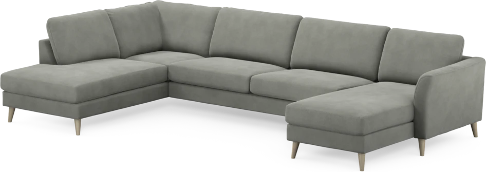 Bridge - 3-sits soffa med divan vänster och schäslong höger - Grå
