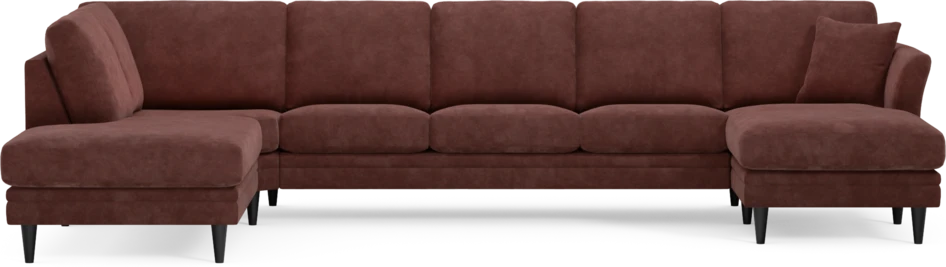 Eden - 3-sits soffa med divan vänster och schäslong höger - Röd
