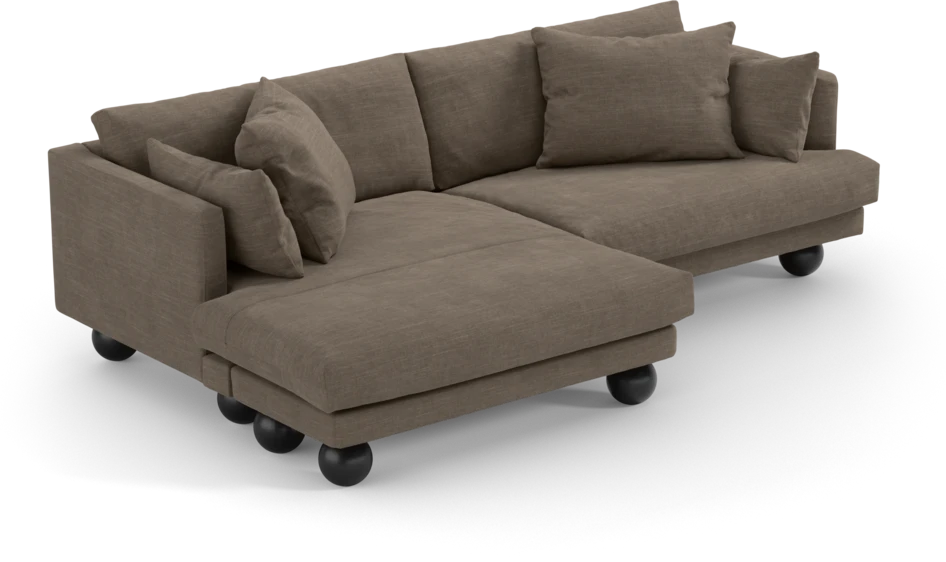 Harper - 4-sits med schäslong XL vänster - Brun
