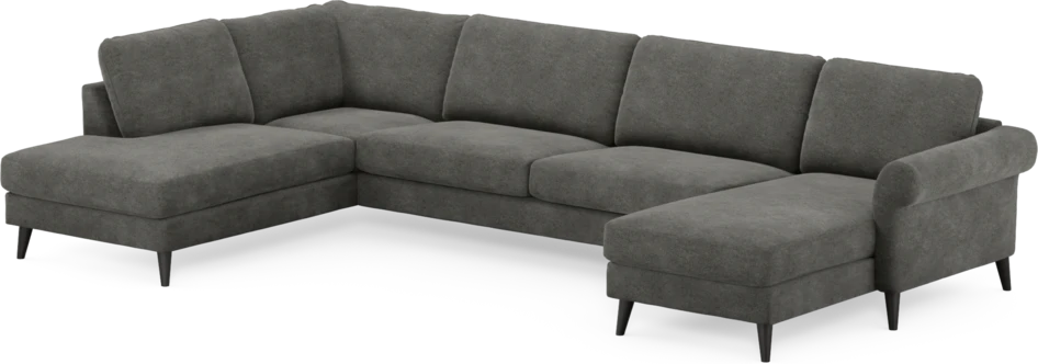 Bridge - 3-sits soffa med divan vänster och schäslong höger - Grå