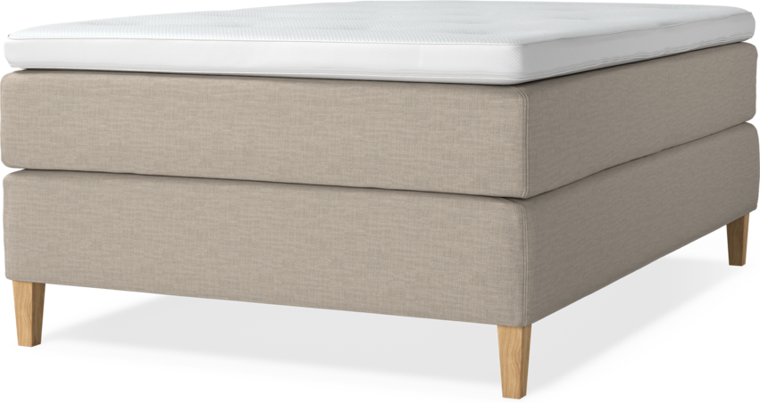 Delux Dream - Kontinentalsäng, enkelsäng 140 cm med bäddmadrass - Beige