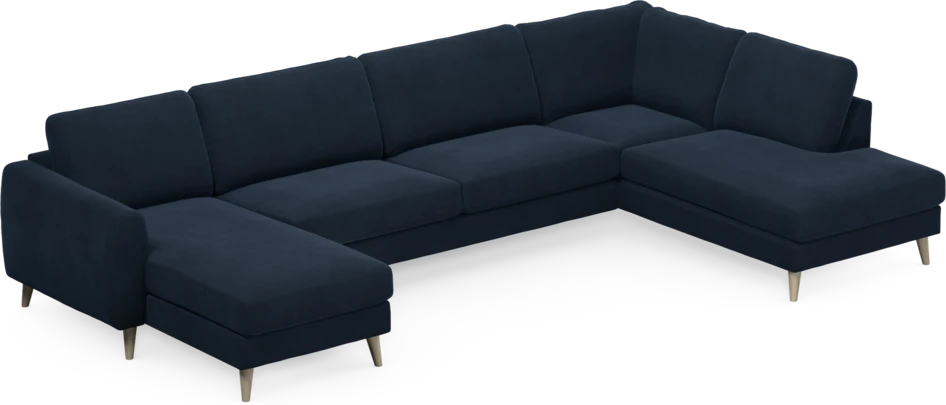 Bridge - 3-sits soffa med schäslong vänster och divan höger - Blå
