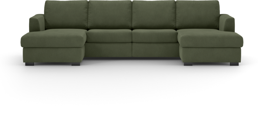 Friday - 2-sits soffa med två schäslonger - Grön