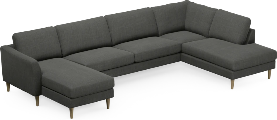 Bridge - 3-sits soffa med schäslong vänster och divan höger - Grå