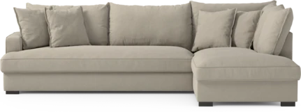 Mila, 3-sits soffa med divan höger, hel dyna