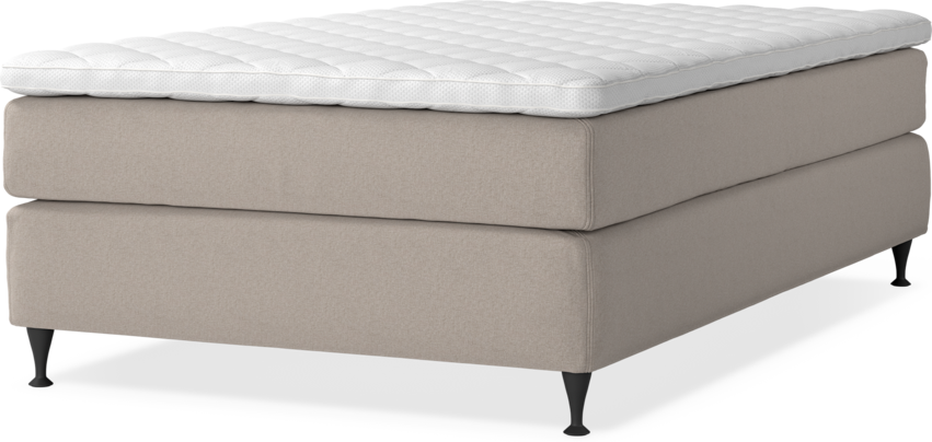 Delux Sense - Kontinentalsäng, enkelsäng 120 cm med bäddmadrass - Beige