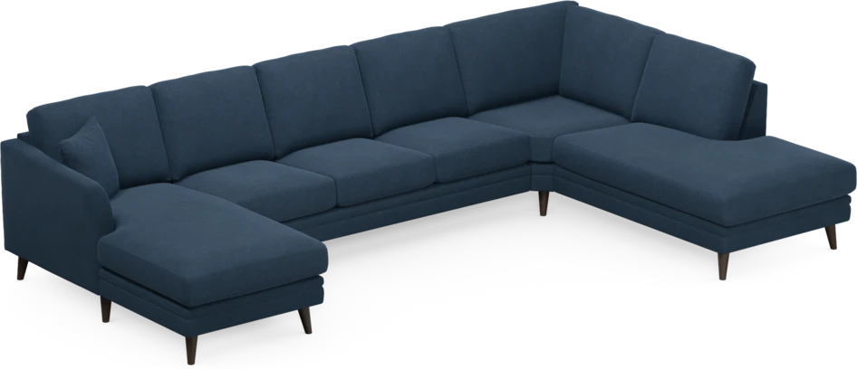 Eden - 3-sits soffa med schäslong vänster och divan höger - Blå