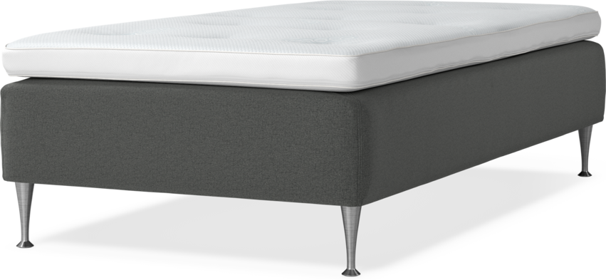 Delux Sense - Ramsäng, enkelsäng med bäddmadrass - Grå