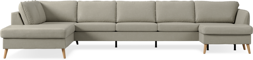 County - 4-sits soffa med divan vänster och schäslong höger - Grå