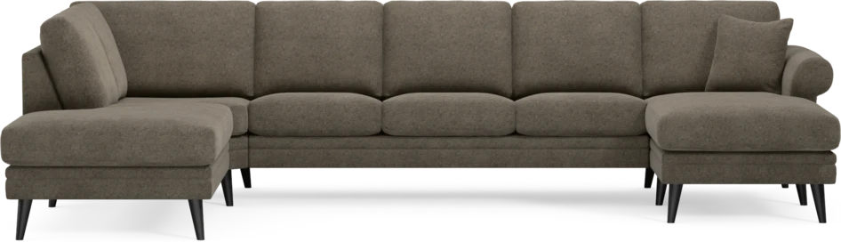 Eden - 3-sits soffa med divan vänster och schäslong höger - Brun
