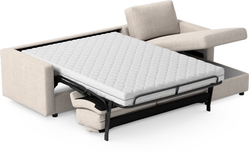 Lindö - Bäddsoffa 2,5-sits med schäslong, vändbar - Beige