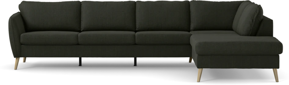 County - 3-sits soffa med divan höger - Grön