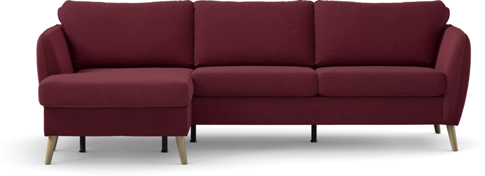County - 3-sits soffa med flyttbar schäslong - Röd