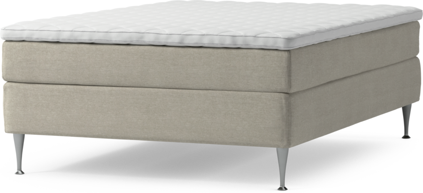 Delux Sense - Kontinentalsäng, enkelsäng 140 cm med bäddmadrass och sängben - Beige