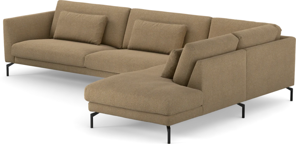 Willow - 4-sits soffa med divan höger, fast klädsel - Gul
