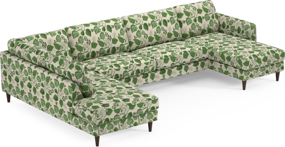 Bridge - 3-sits soffa med divan vänster och schäslong höger - Grön