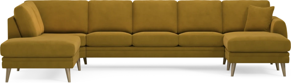 Eden - 3-sits soffa med divan vänster och schäslong höger - Gul