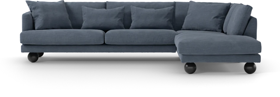 Harper - 3-sits soffa med divan höger - Blå