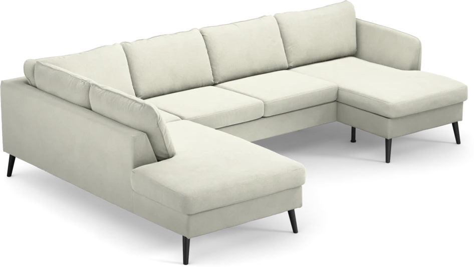 County - 3-sits soffa med divan vänster och schäslong höger - Vit