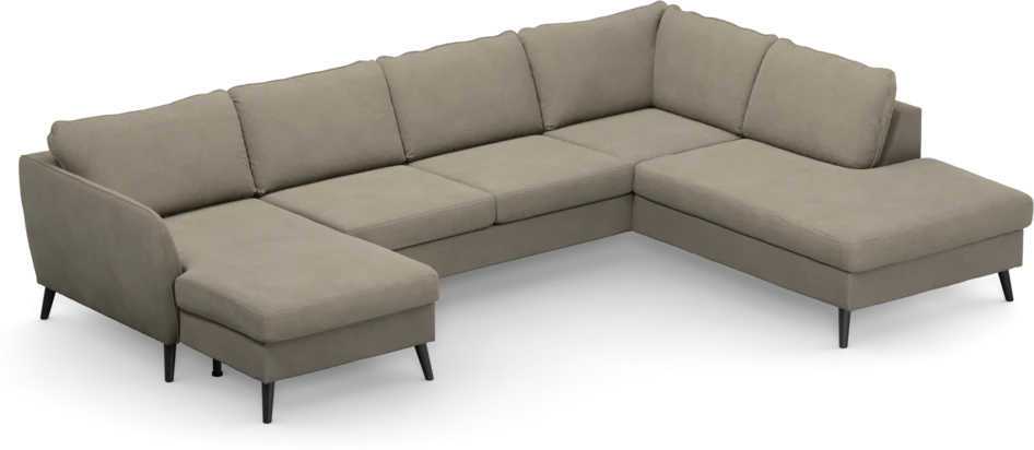 County - 3-sits soffa med schäslong vänster och divan höger - Beige