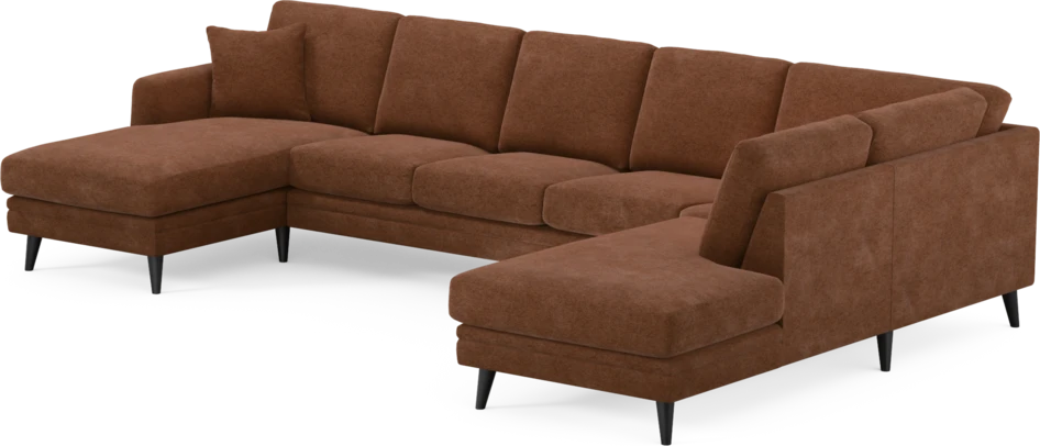 Eden - 3-sits soffa med schäslong vänster och divan höger - Orange