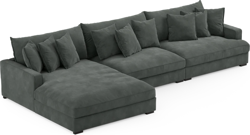 Rossi - 4-sits soffa med schäslong XL vänster - Grå