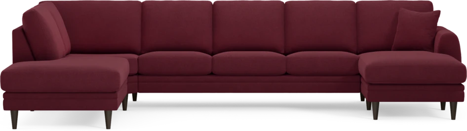 Eden - 3-sits soffa med divan vänster och schäslong höger - Röd