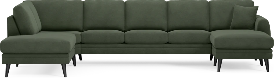 Eden - 3-sits soffa med divan vänster och schäslong höger - Grön