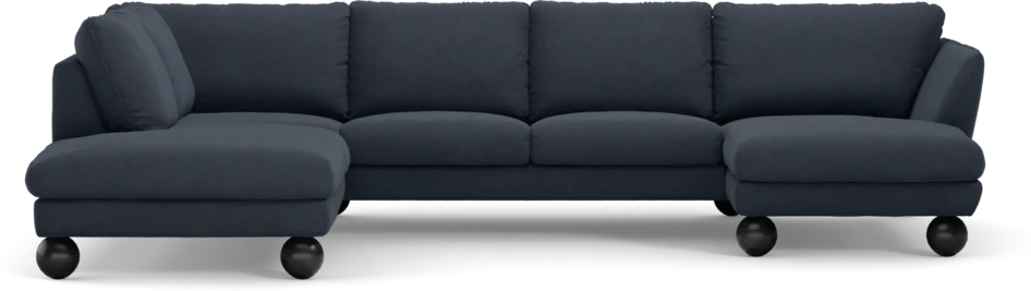 Madison - 2-sits soffa med divan vänster och schäslong höger - Blå
