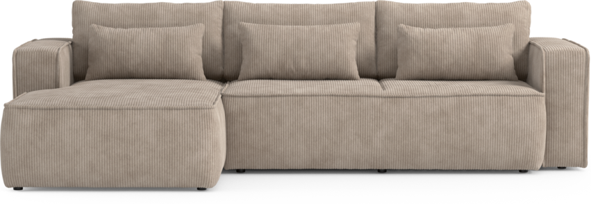 Ide - Bäddsoffa 3-sits med schäslong vänster - Beige