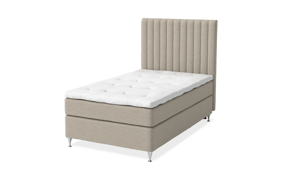 Sleep Delux - Kontinentalsäng, enkelsäng med bäddmadrass Dream Delux vit - Beige