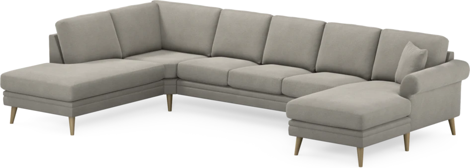Eden - 3-sits soffa med divan vänster och schäslong höger - Grå