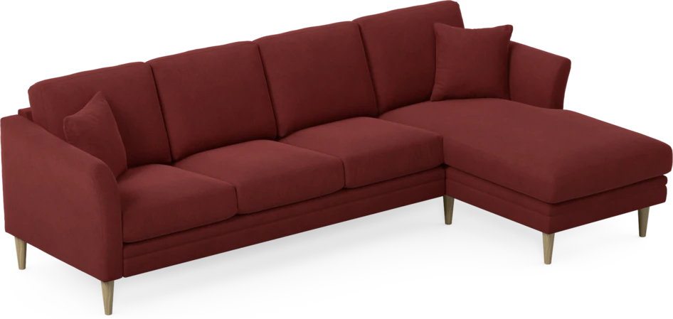 Eden - 3-sits soffa med schäslong - Röd