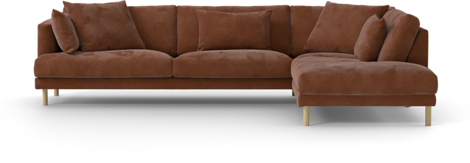 Harper - 3-sits soffa med divan höger - Orange